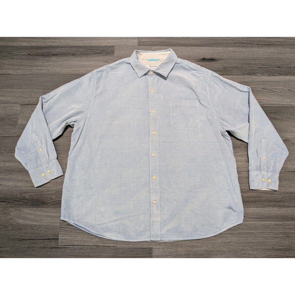 Tommy Bahama Men's Light Blue Corduroy Long Sleeve‎ Shirt Size 1XLB